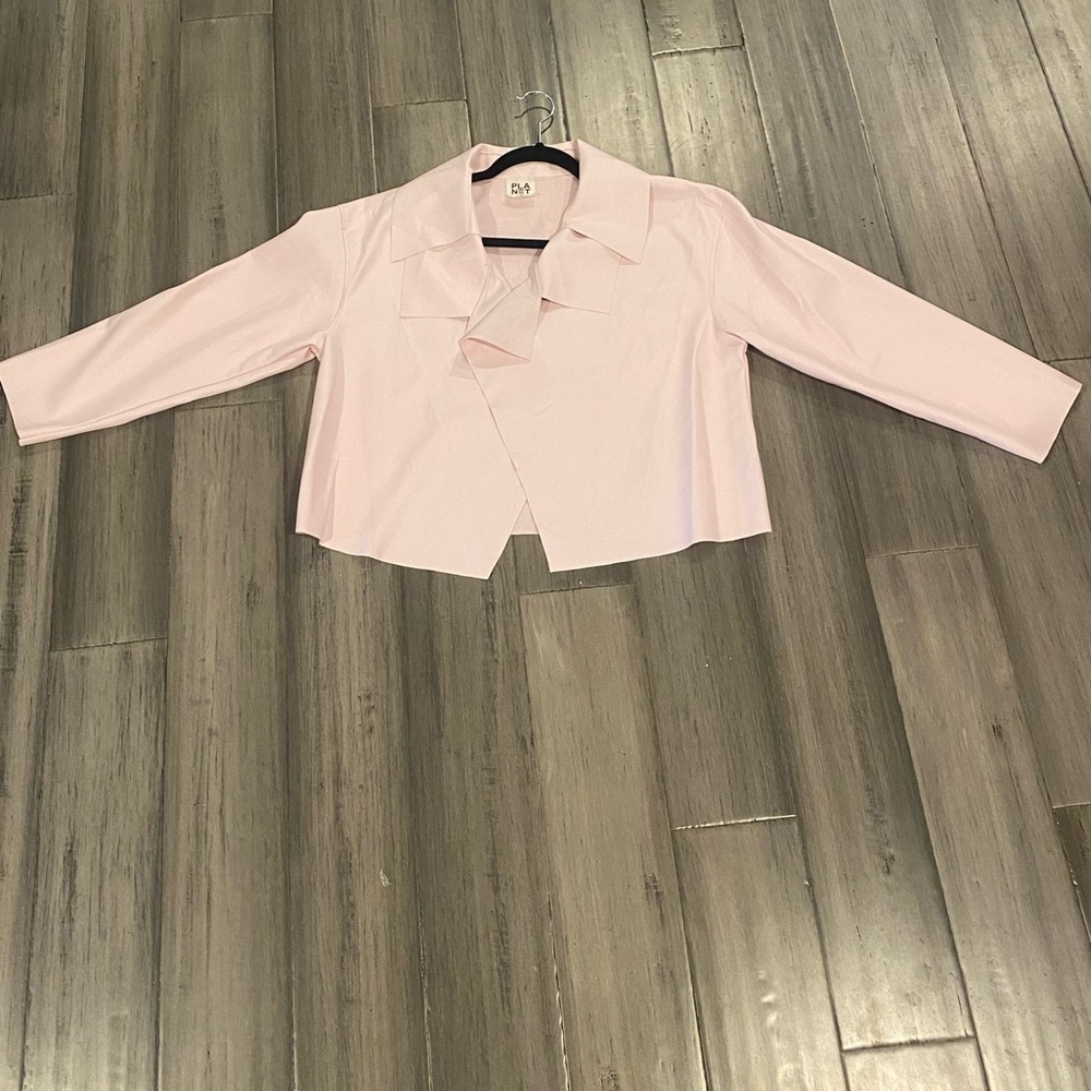 Planet by Lauren G Blush Vegan Leather Jacket